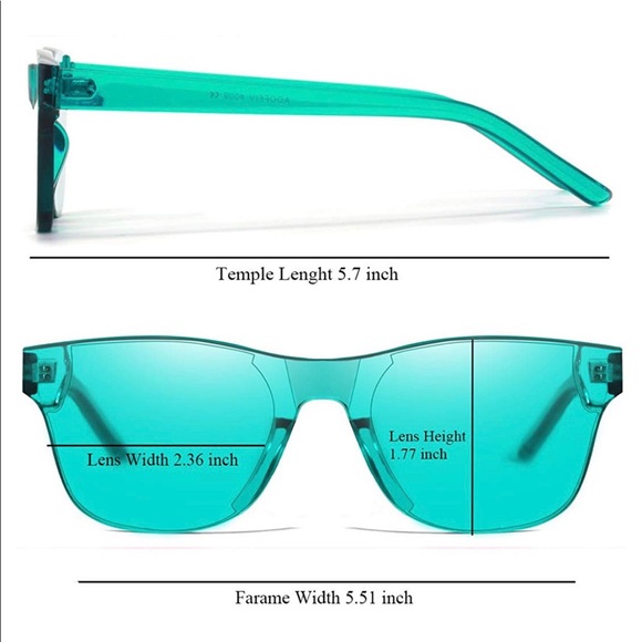 Rimless Wayfarer Sunglasses Retro Blue Classic NEW - Picture 5 of 5